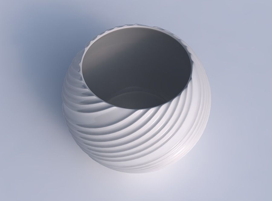 Bowl spheric with flowing extruded lines 3D print model_1