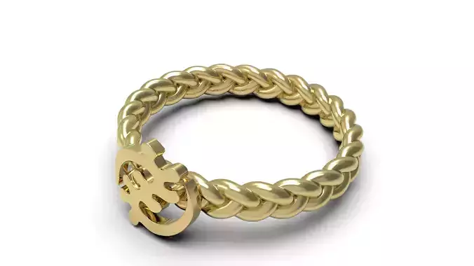 Braided-Ring-Gyenyame gold ring with braided design