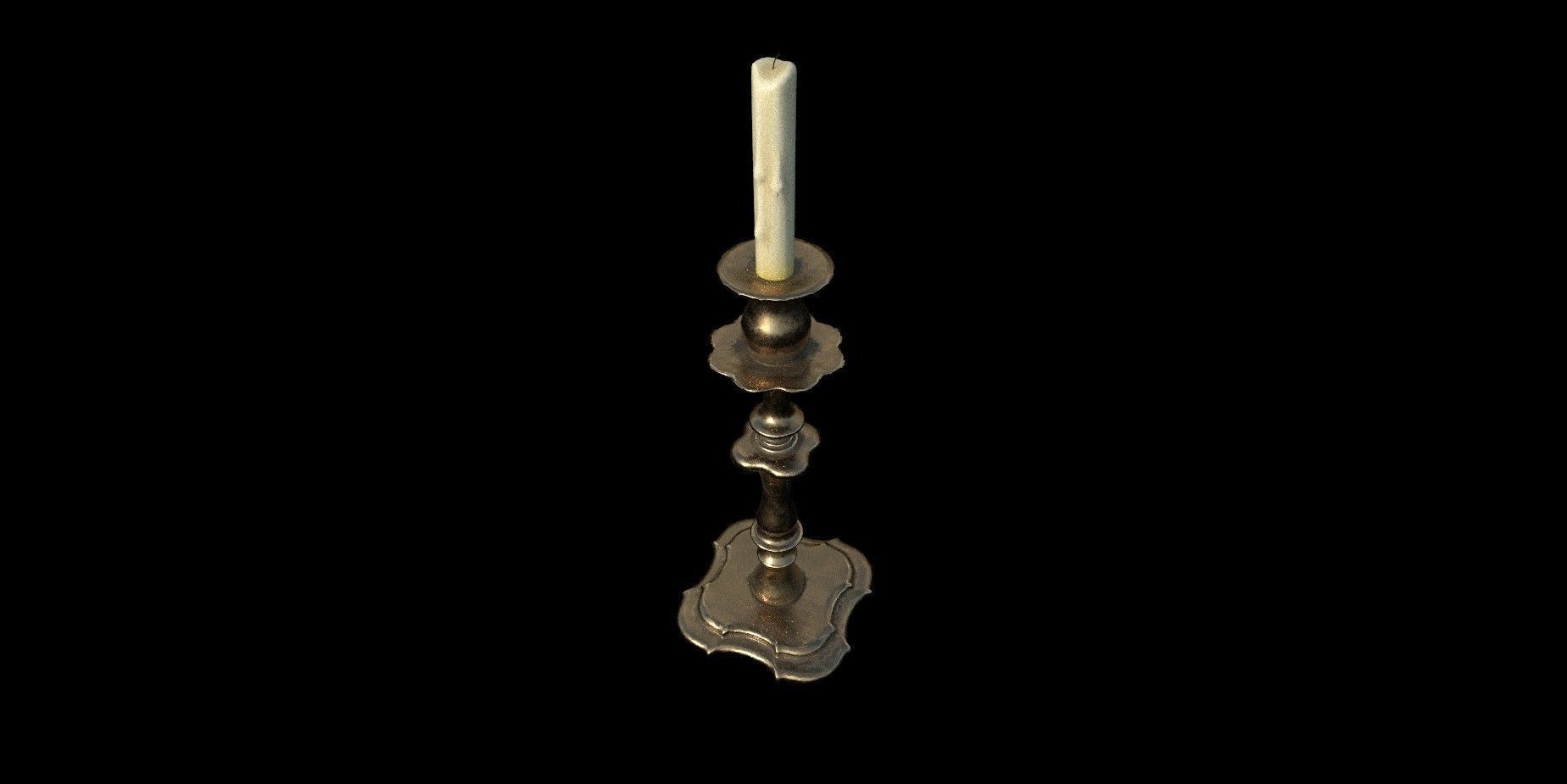 Candle Stand  3D model Low-poly 3D model_3