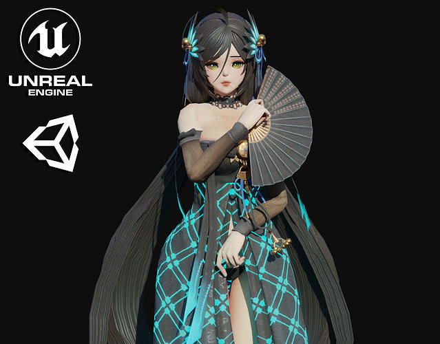 Bari Girl Low-poly 3D model