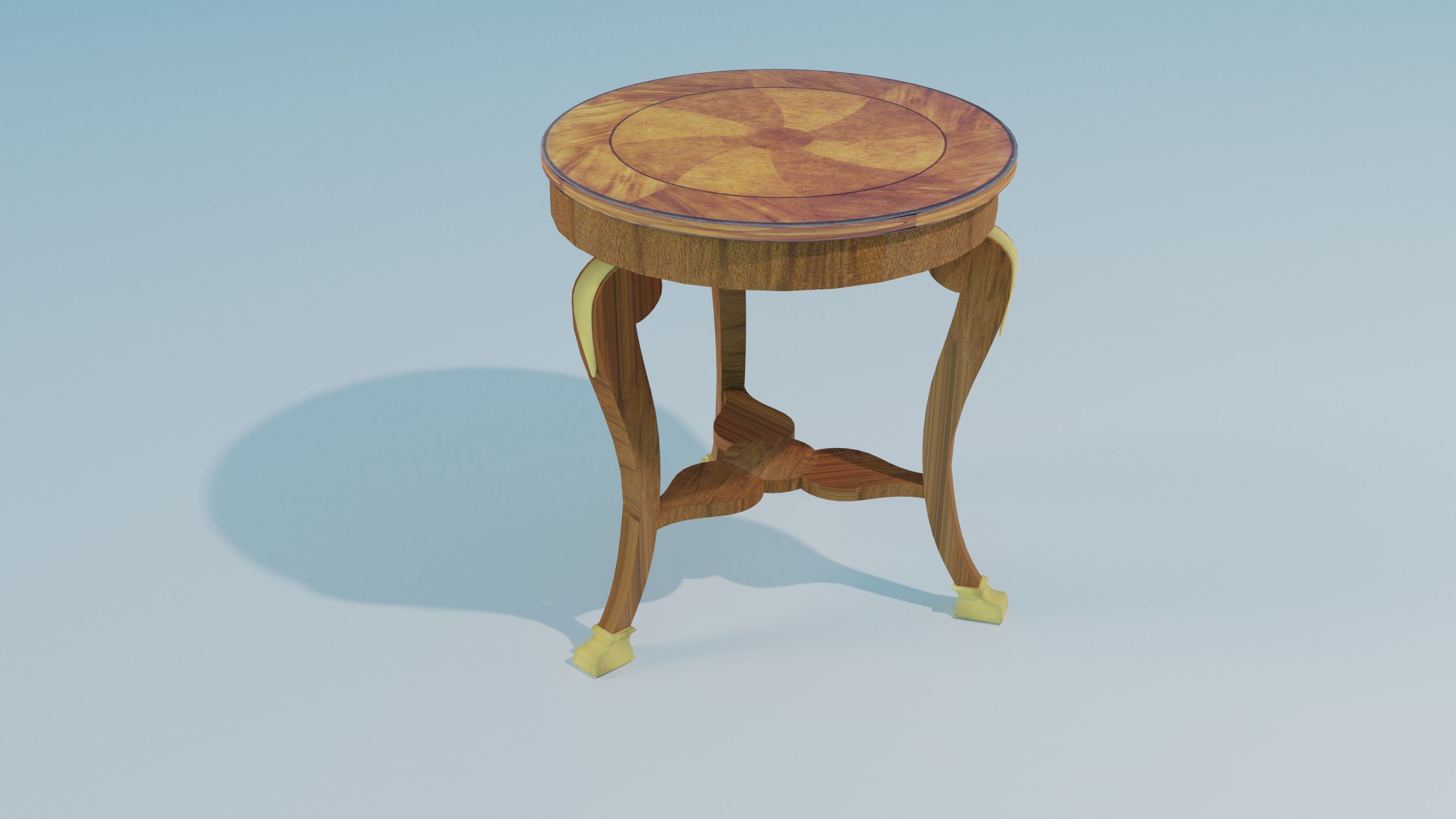 Small round table 3D model_2