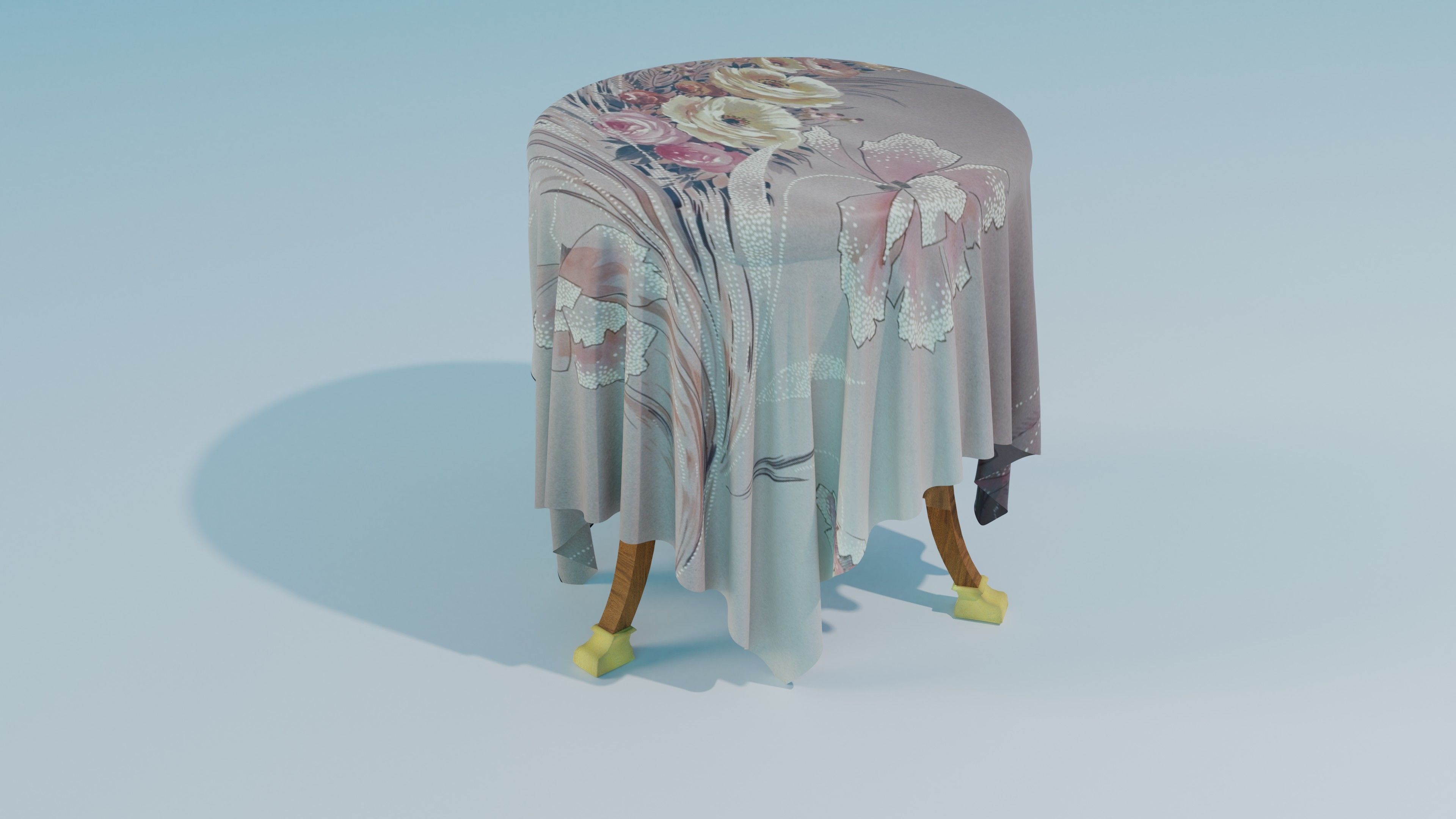 Small round table 3D model_1