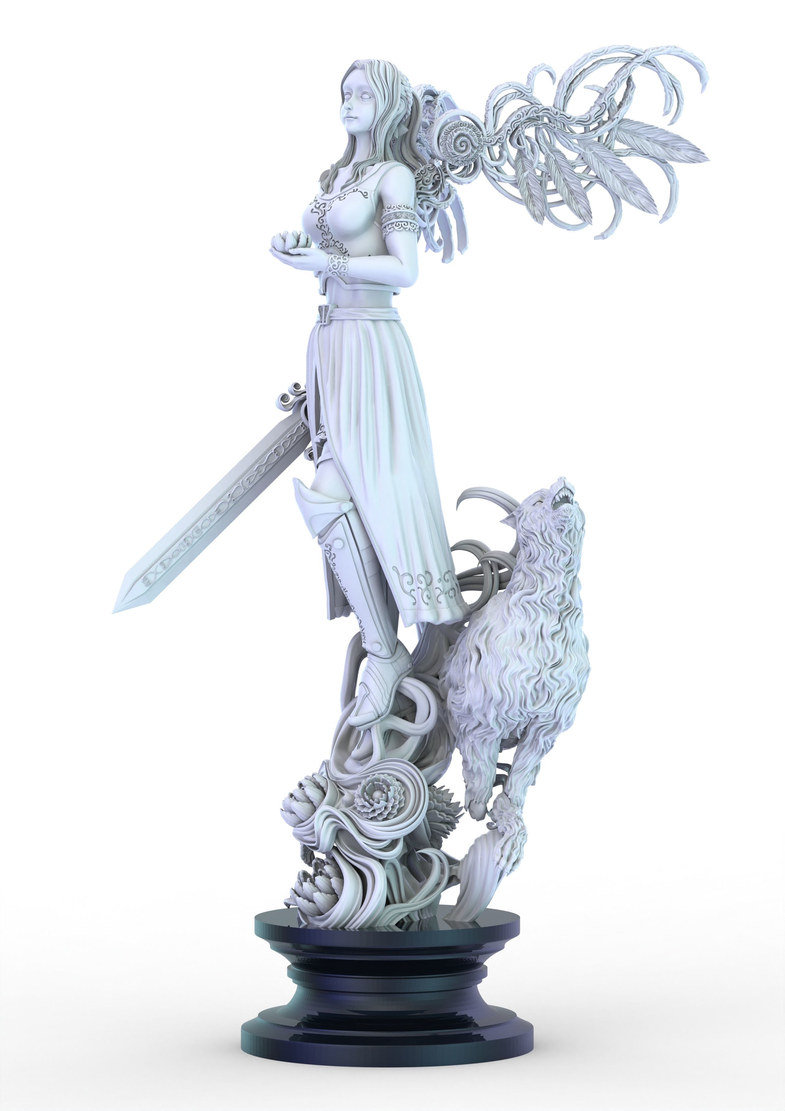 3D Game Assets 3D Printed Models Angel Figures 3D print model_4