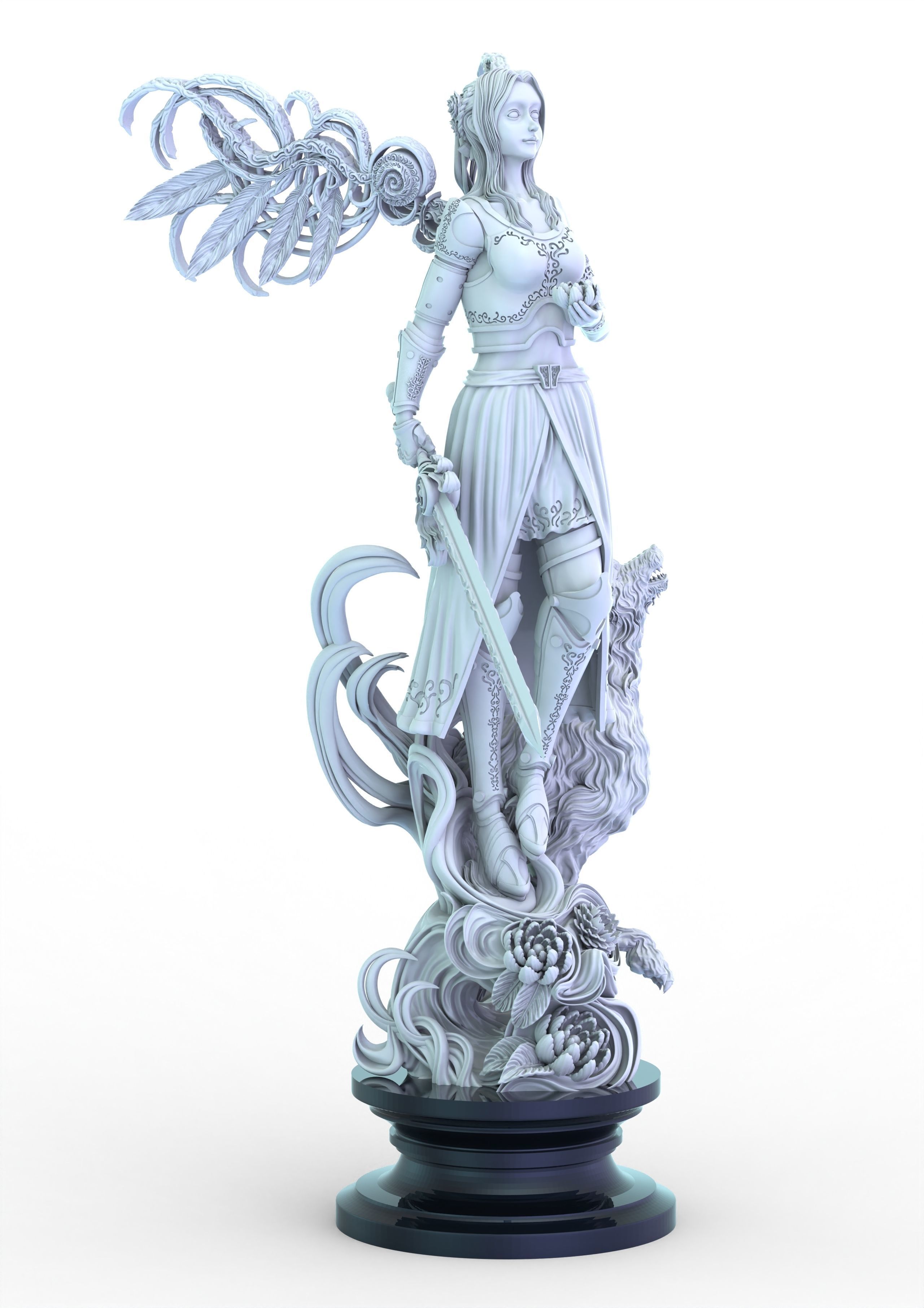3D Game Assets 3D Printed Models Angel Figures 3D print model_3