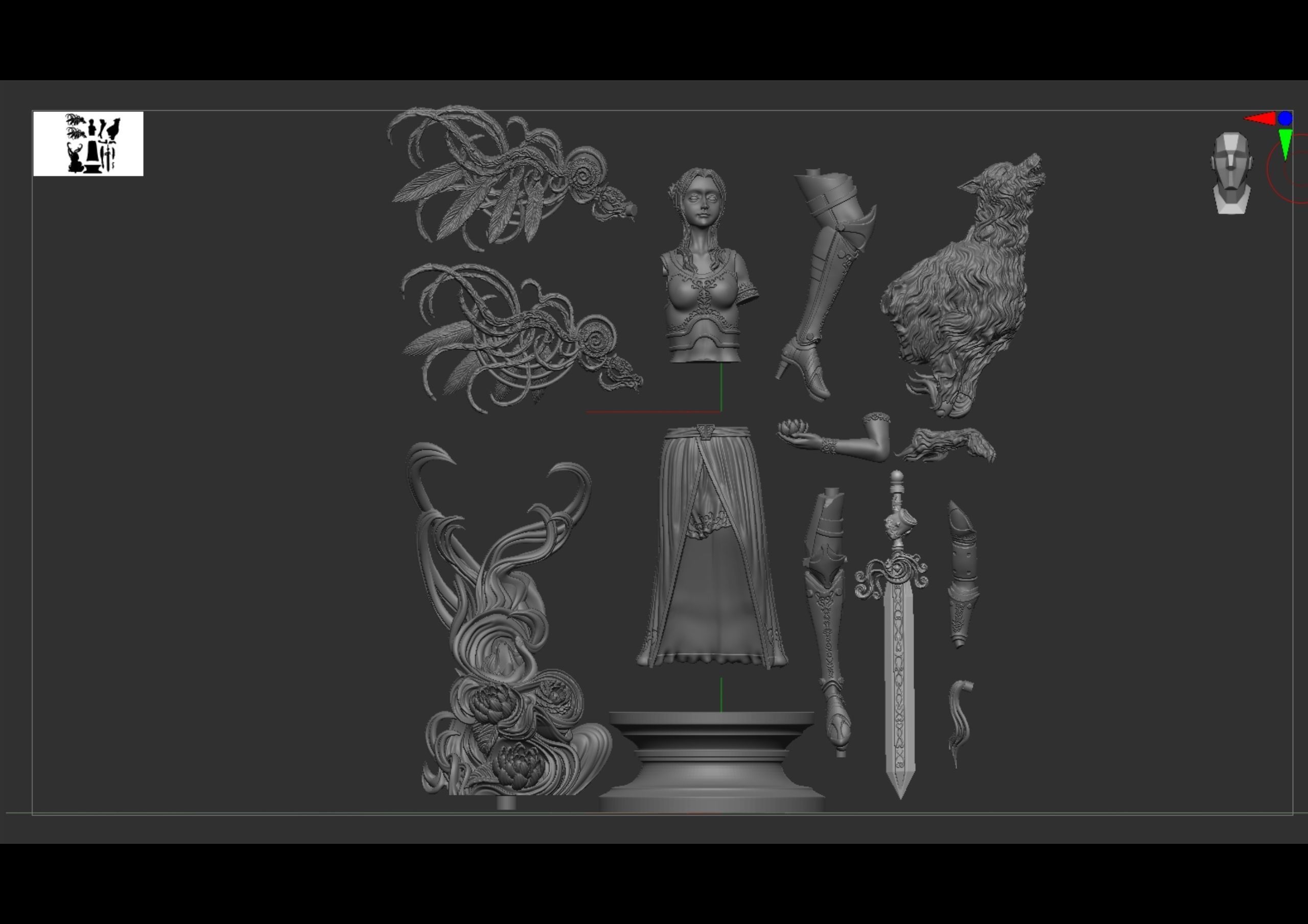 3D Game Assets 3D Printed Models Angel Figures 3D print model_7