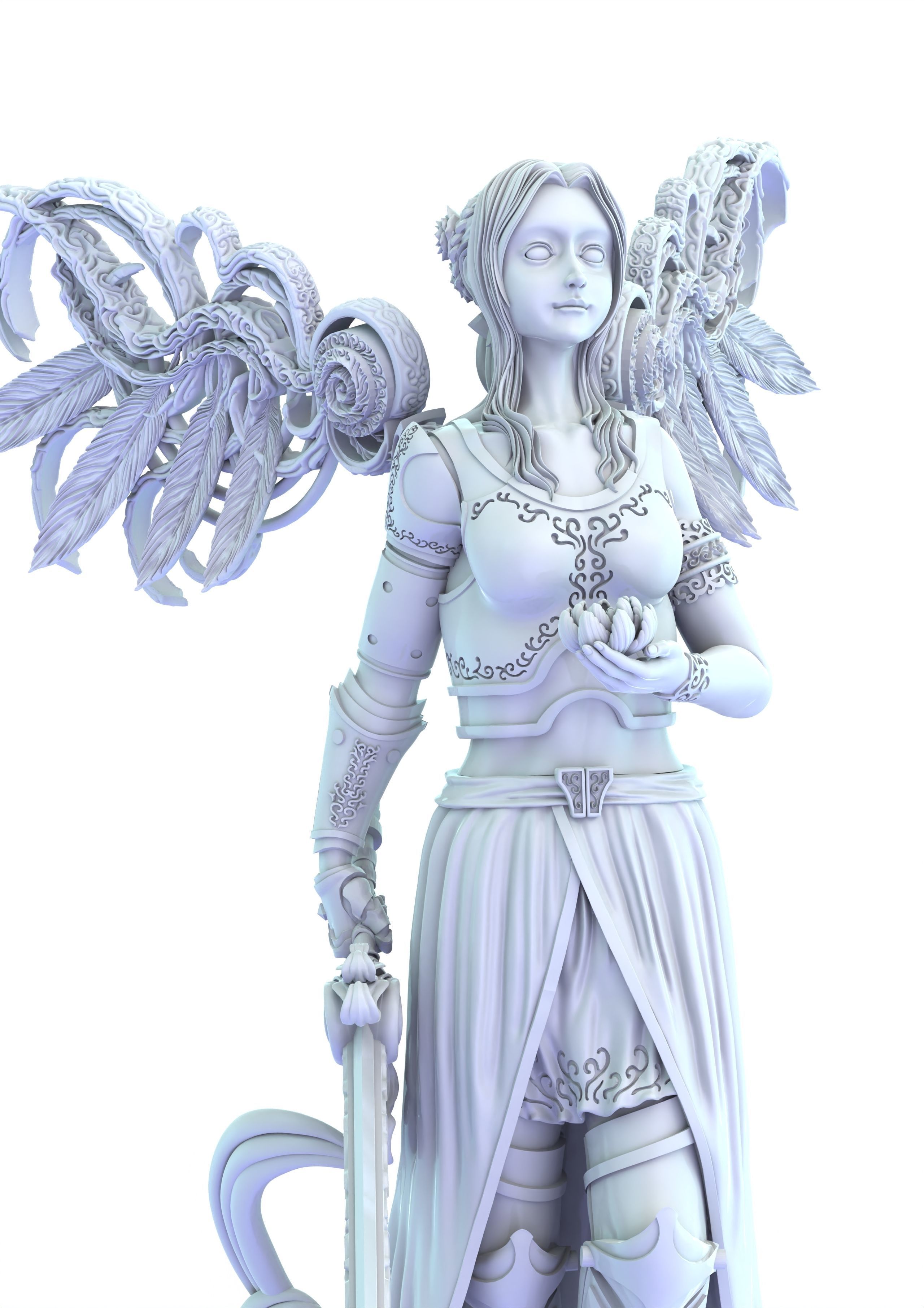 3D Game Assets 3D Printed Models Angel Figures 3D print model_1