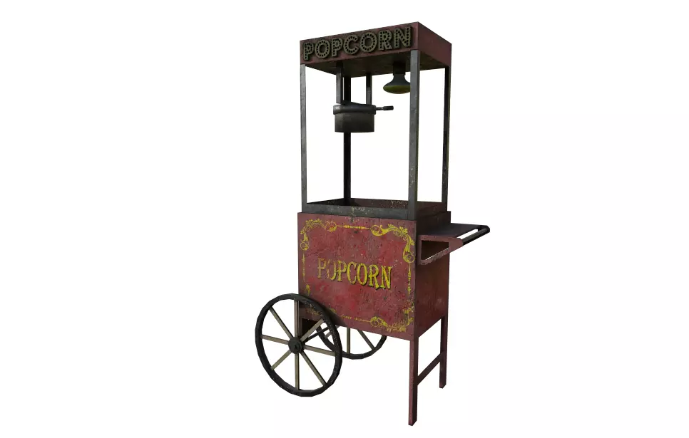 Old Popcorn Stand Free low-poly 3D model