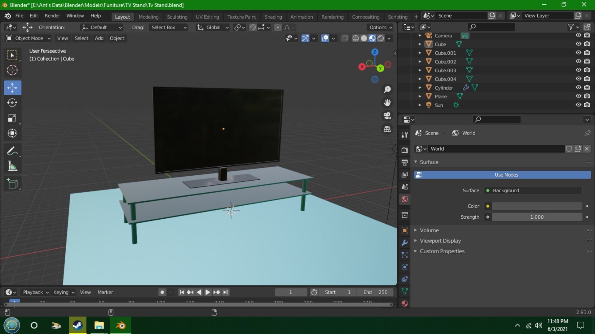 TV Stand 3D model_1
