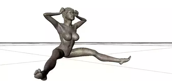 Yakshi sculpture at the Malampuzha park 3D model