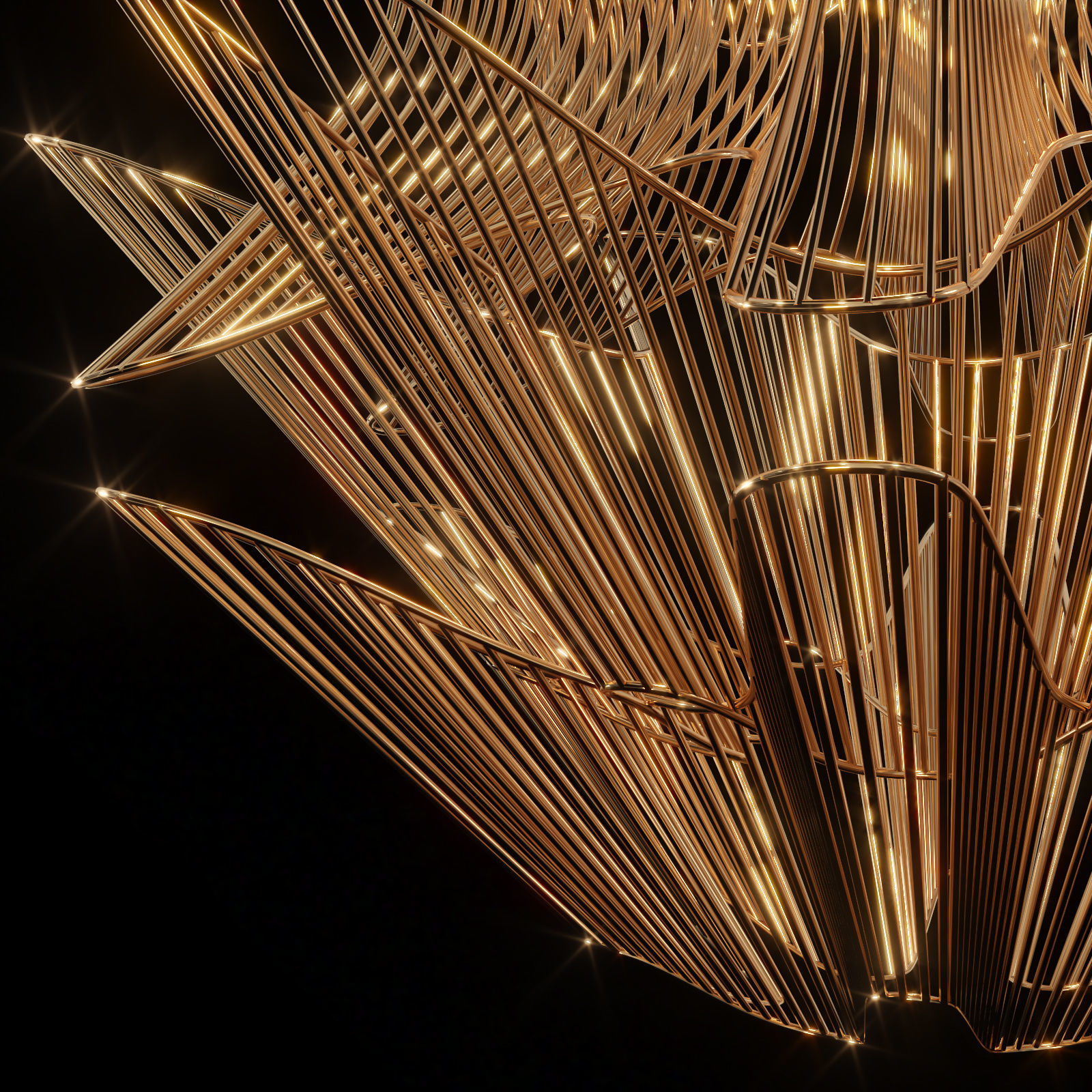 Terzani Moire Movement Chandelier 3D model_3