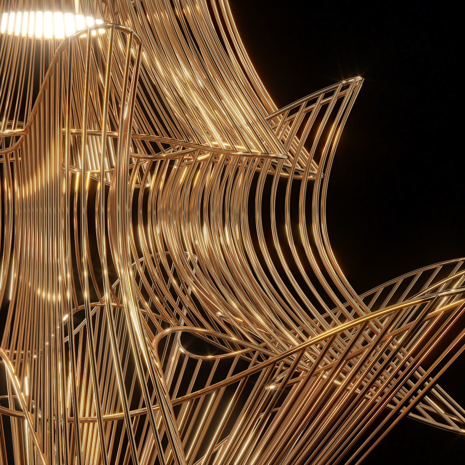 Terzani Moire Movement Chandelier 3D model_2