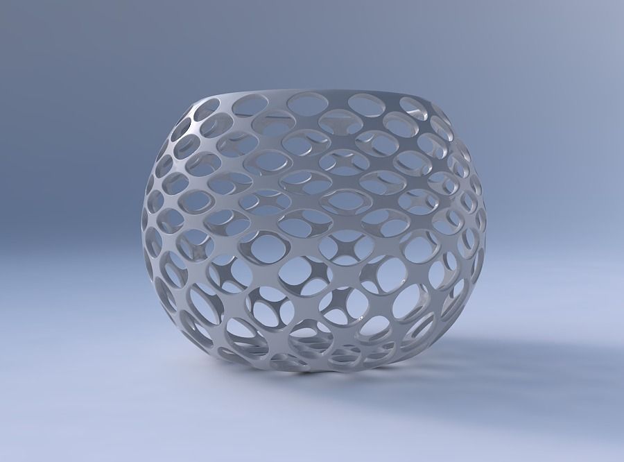 Bowl spheric with bubble grid lattice 3D print model_4