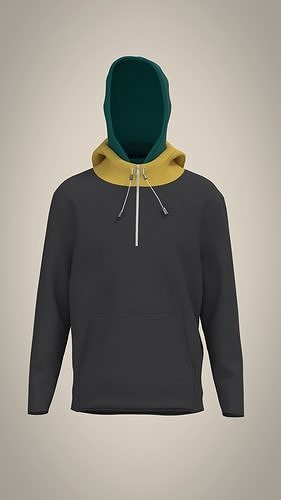 DOUBLE LAYRED MENS HOODIE Low-poly 3D model