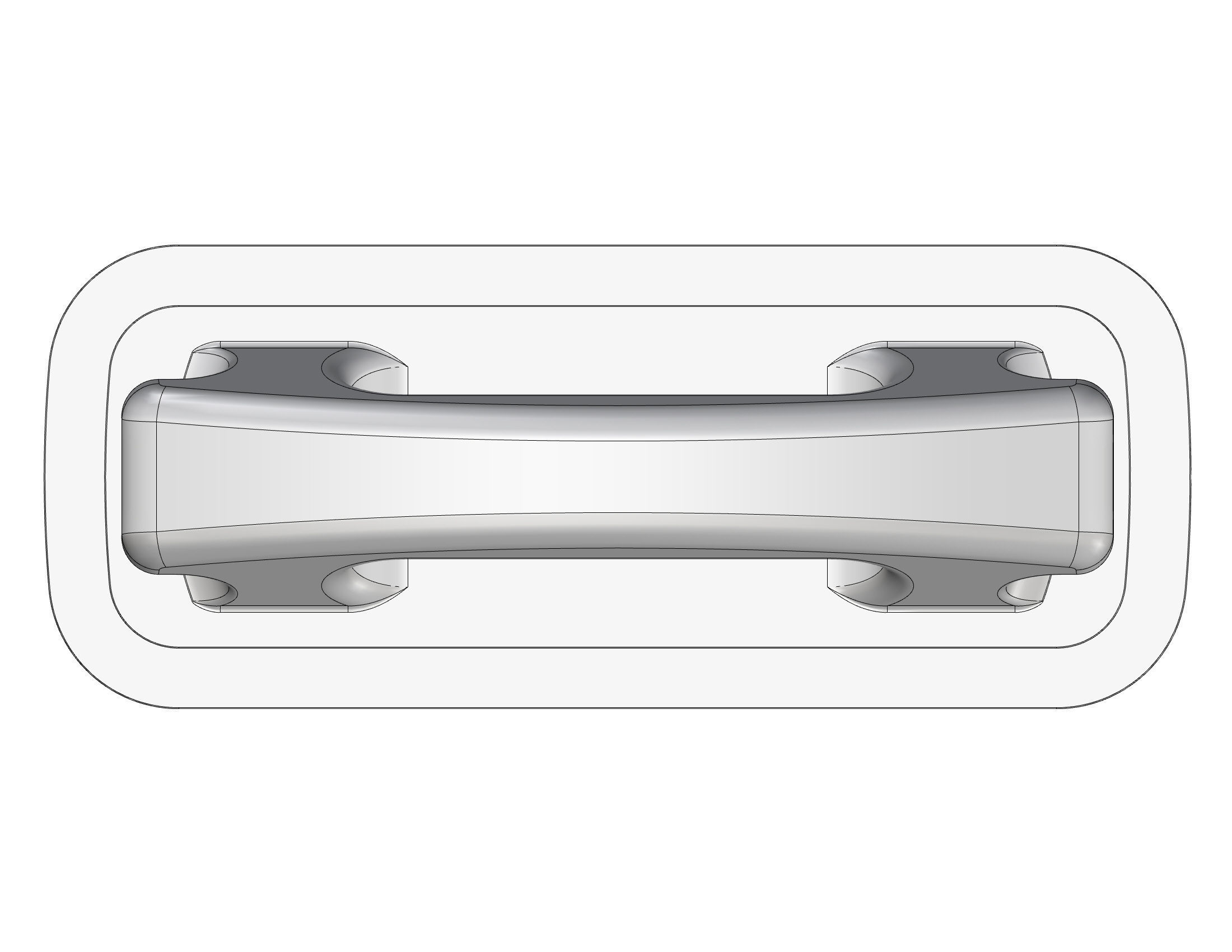 Inflatable Boat Handle 245mm 3D model_2