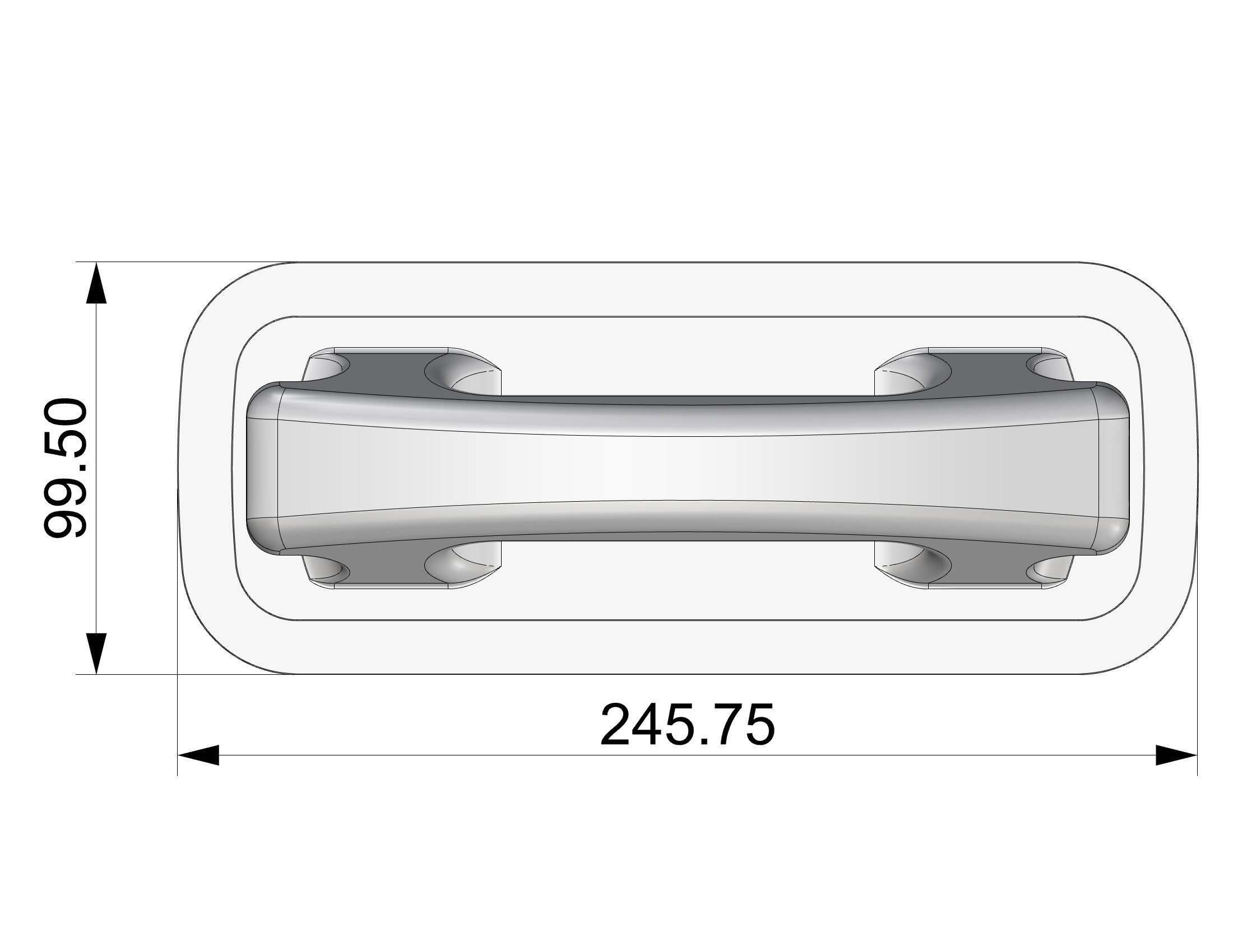Inflatable Boat Handle 245mm 3D model_4