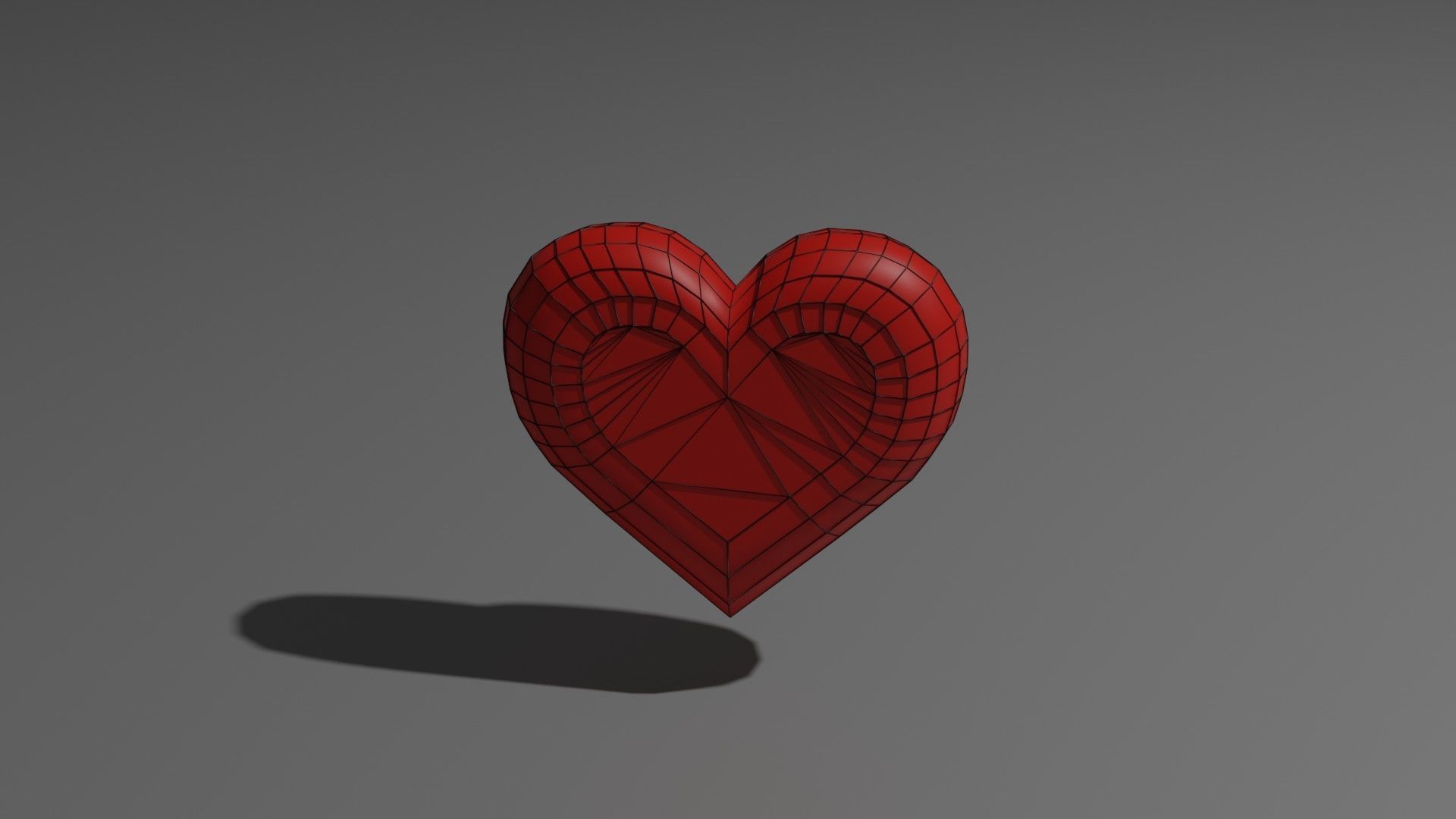 Stylized Heart Low-poly 3D model_31