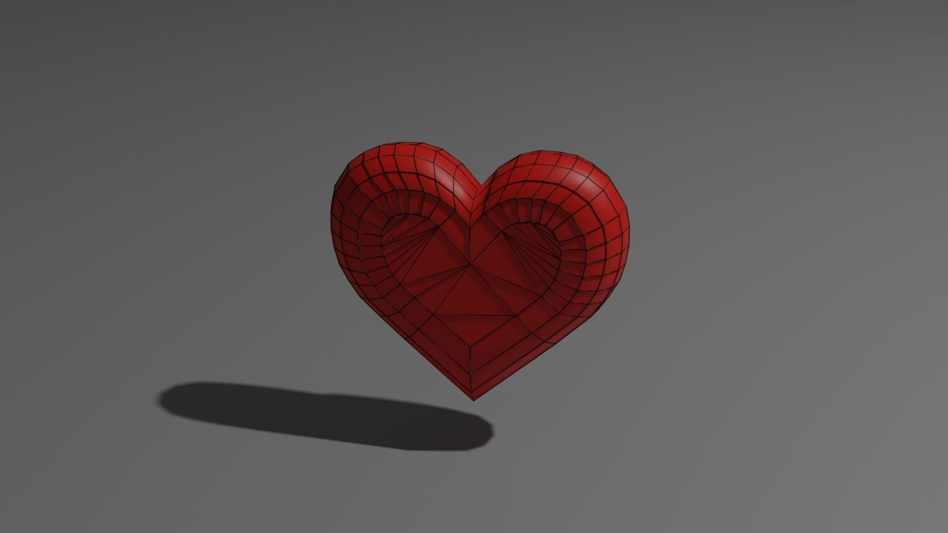 Stylized Heart Low-poly 3D model_23