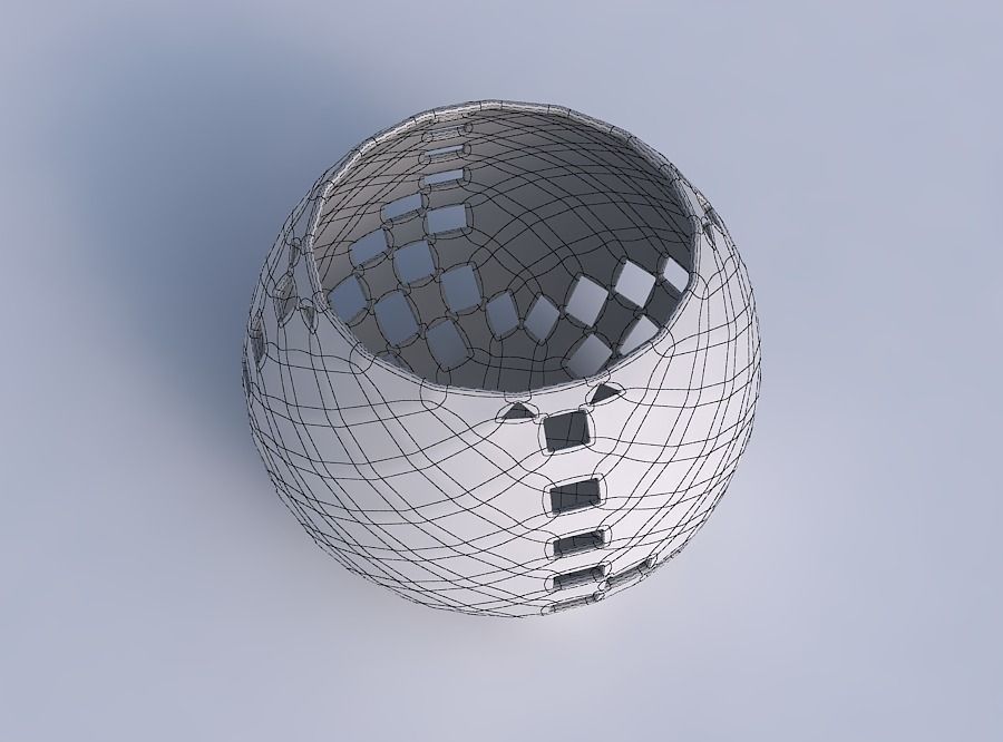 Bowl spheric with checker grid lattice 3 3D print model_6