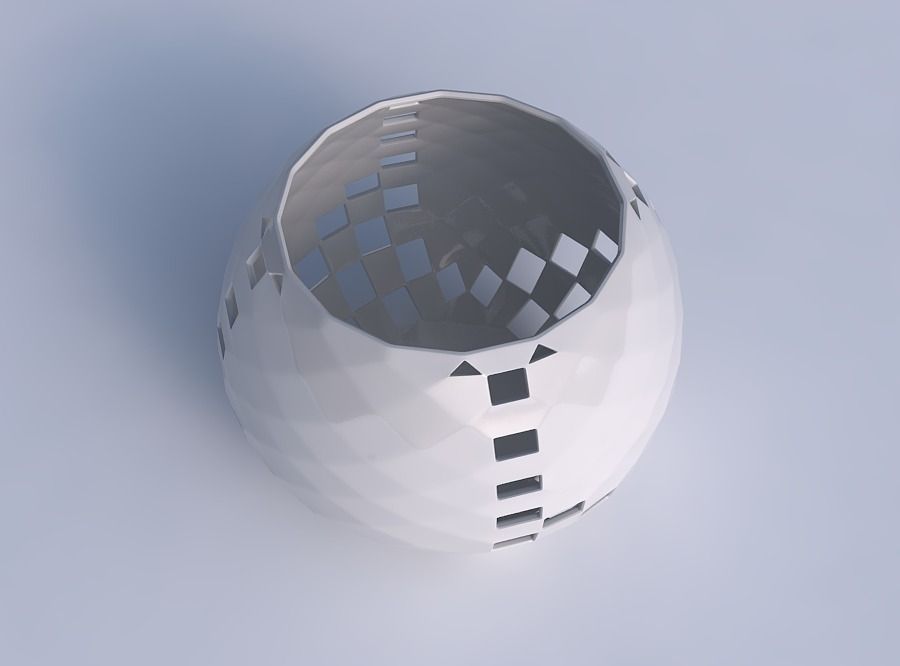 Bowl spheric with checker grid lattice 3 3D print model_1