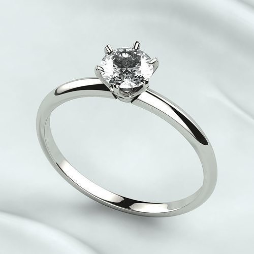 5mm Gemstone Tiffanys Style Gold Ring 3D print model