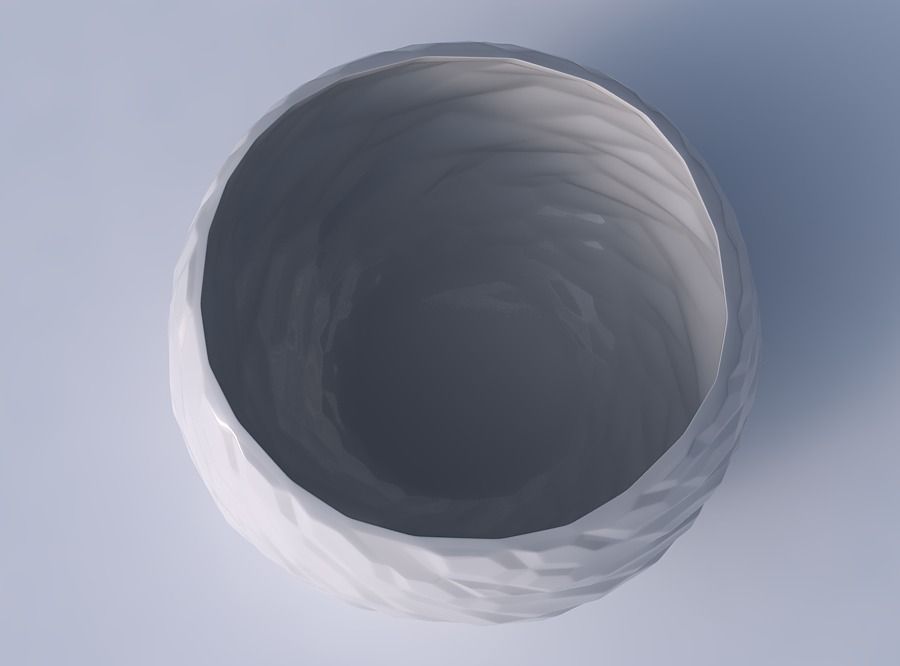 Bowl spheric twisted with twisted rocky bulges 3D print model_2