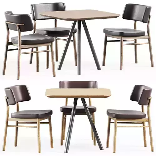 Table Aky Contract S80 and Wooden Chair Marlen by TrabA