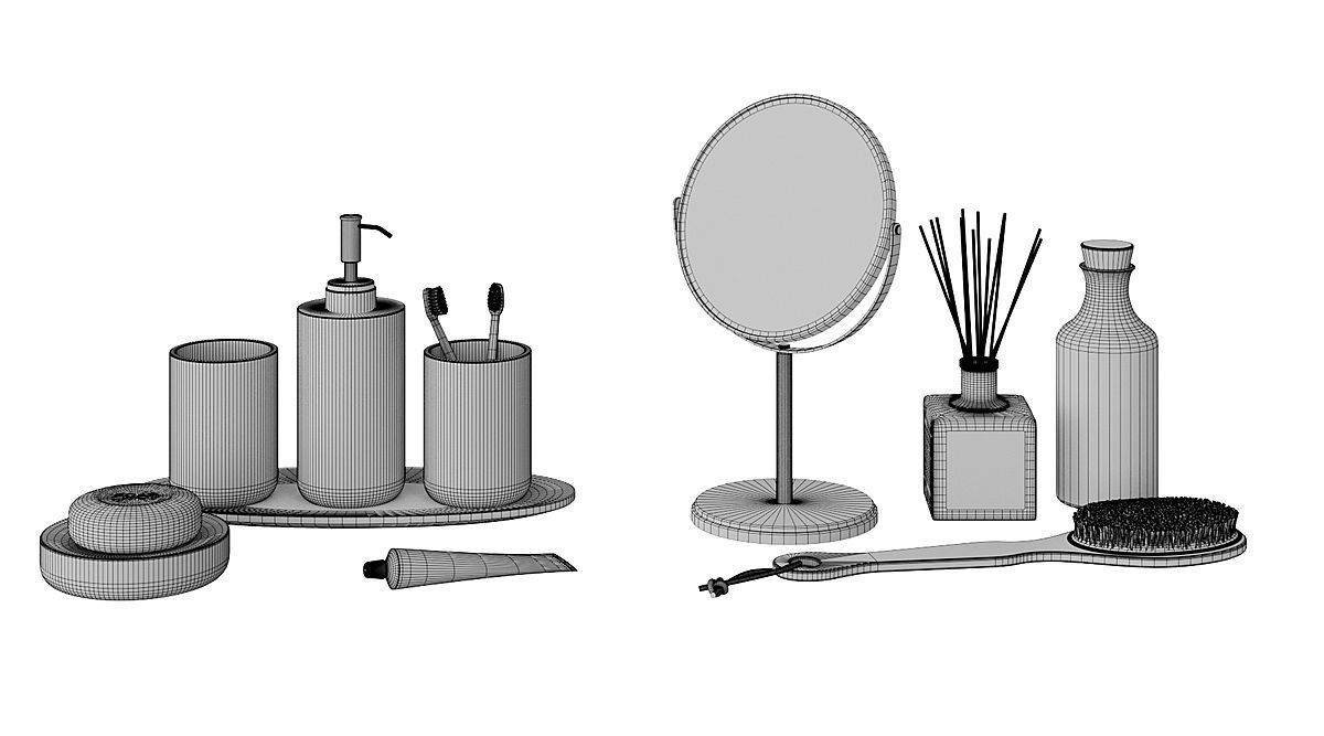 A Set Of Decorative Items And Cosmetics BLENDER 3D Model Cycles 3D model_3