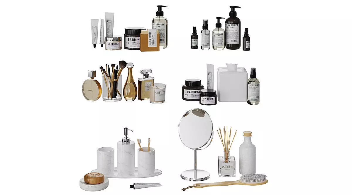 A Set Of Decorative Items And Cosmetics BLENDER 3D Model Cycles 3D model_0