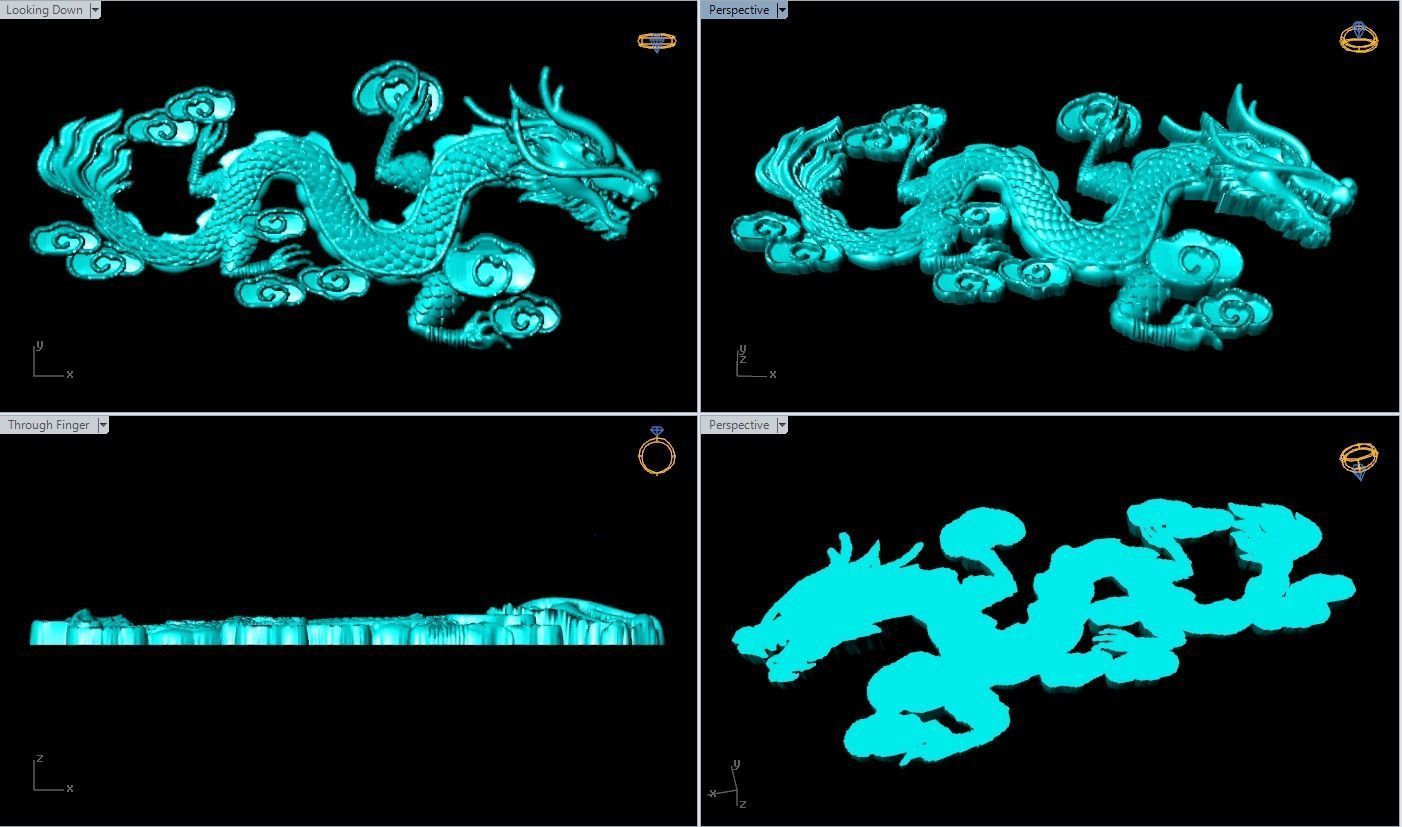 Dragon for jewelry - Dragon for ring - Dragon for pendant 3D print model_4