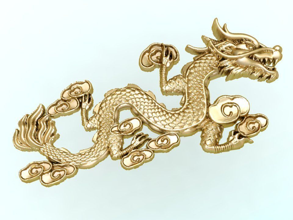 Dragon for jewelry - Dragon for ring - Dragon for pendant 3D print model_1