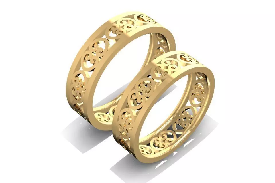 Luxury Ornamental Perforated Band Ring 3D Jewelry Design 1326 3D print model