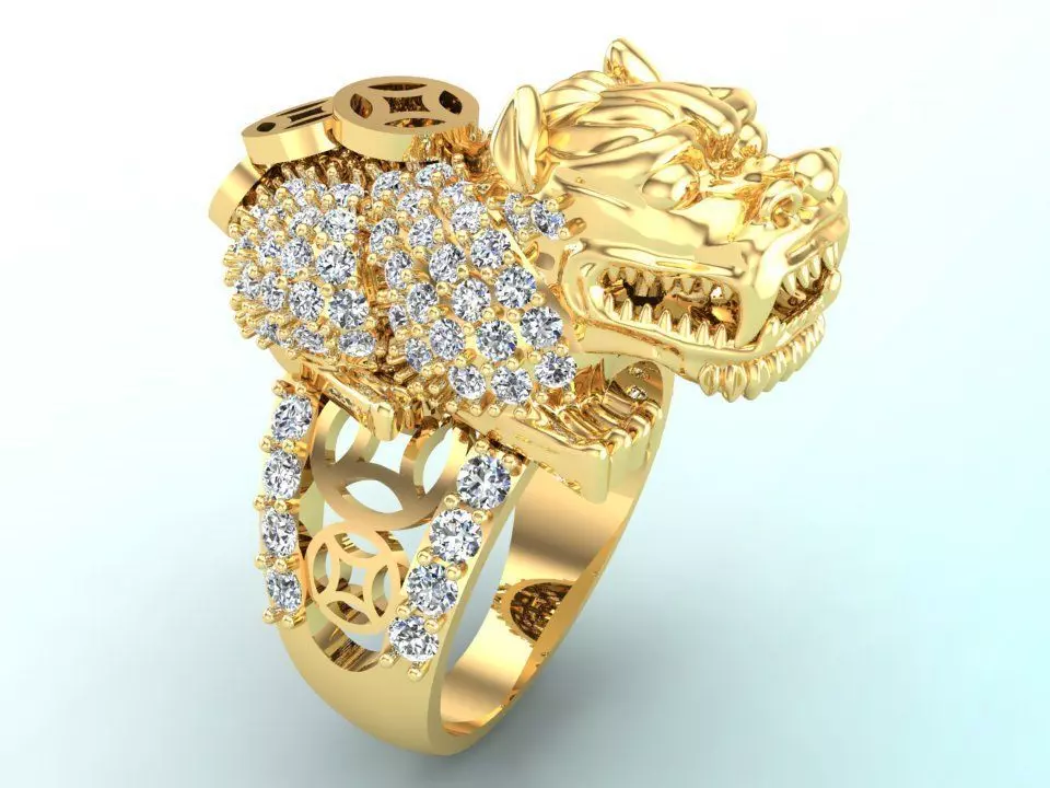 Pixiu ring - Unicorn ring - Qilin ring - N144 3D print model