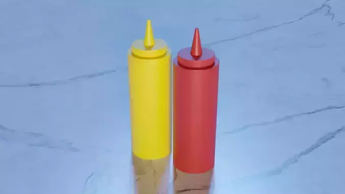Mustard and Ketchup Bottles