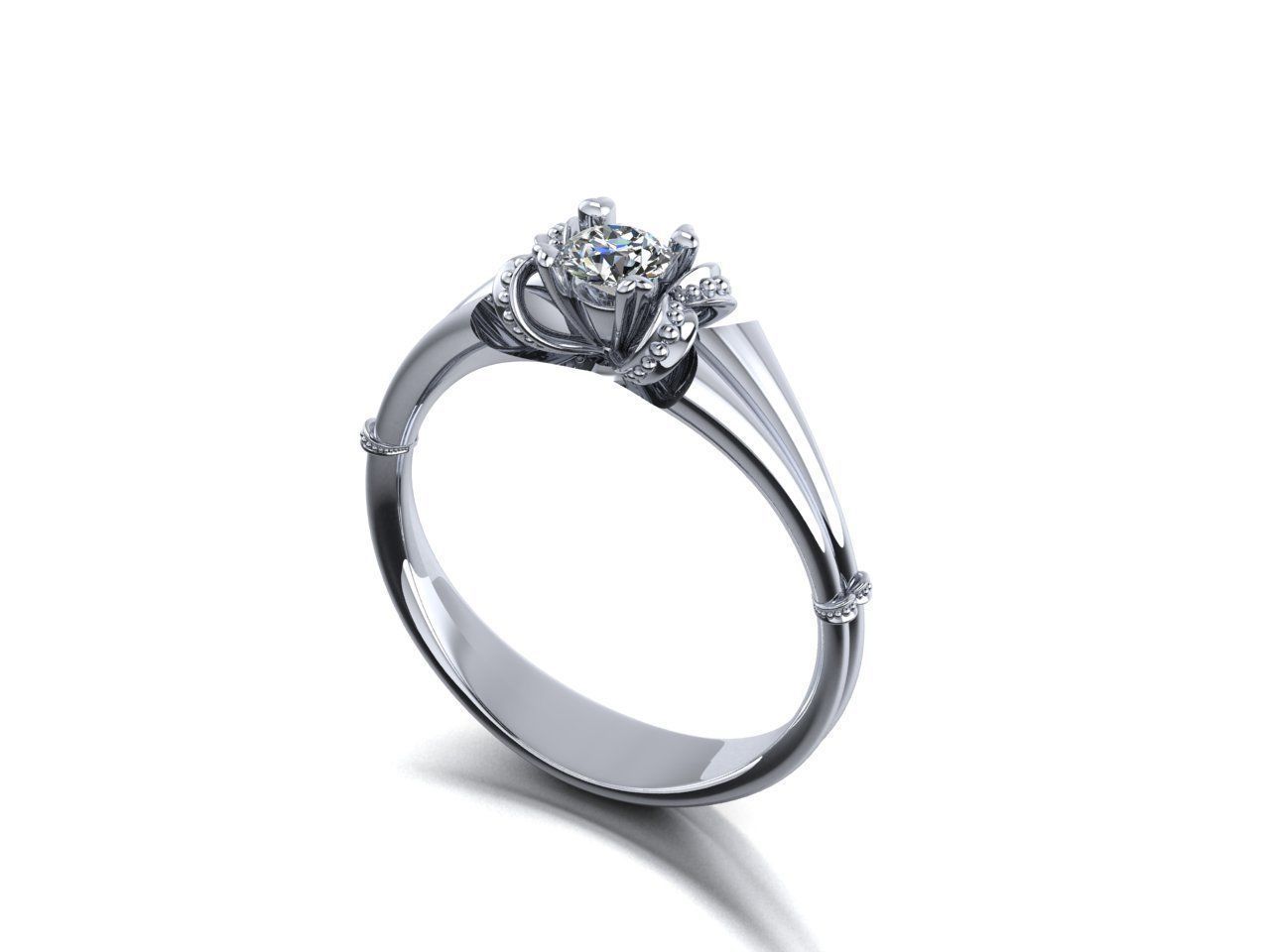 Engagement ring 3D print model_2