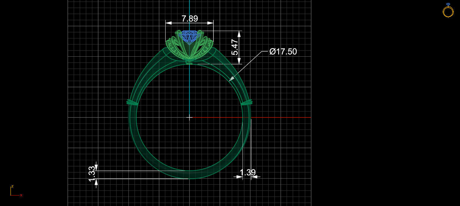 Engagement ring 3D print model_6