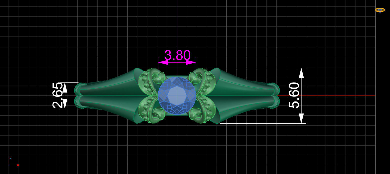 Engagement ring 3D print model_4