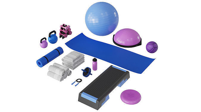 Home Fitness Set BLENDER 3D Model Cycles 3D model