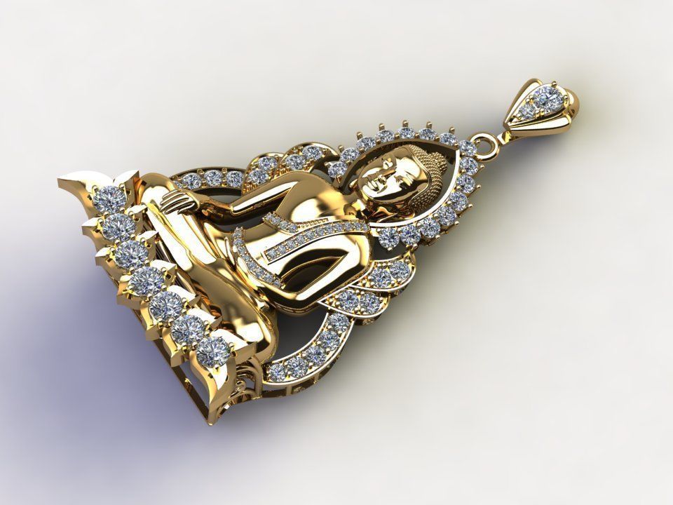 Buddha Pendant new design 2021 cad file 3D model_4