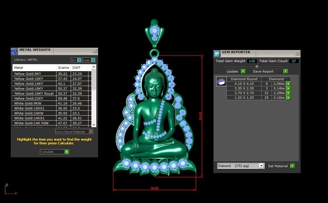 Buddha Pendant new design 2021 cad file 3D model_1