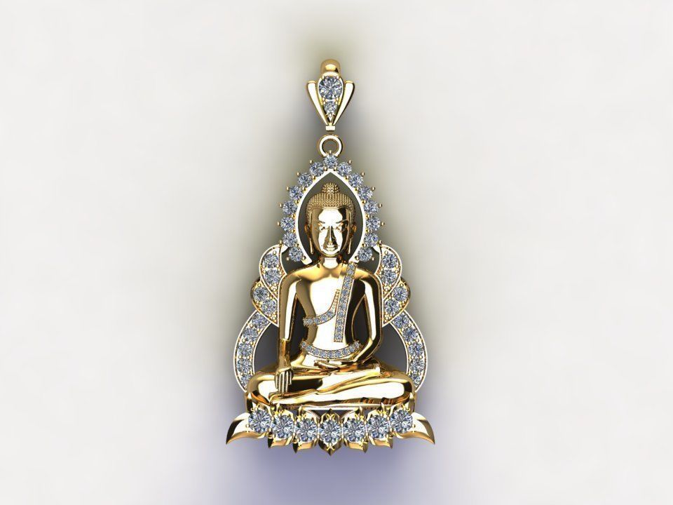 Buddha Pendant new design 2021 cad file 3D model_2
