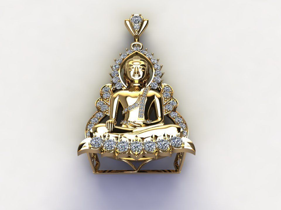 Buddha Pendant new design 2021 cad file 3D model_3