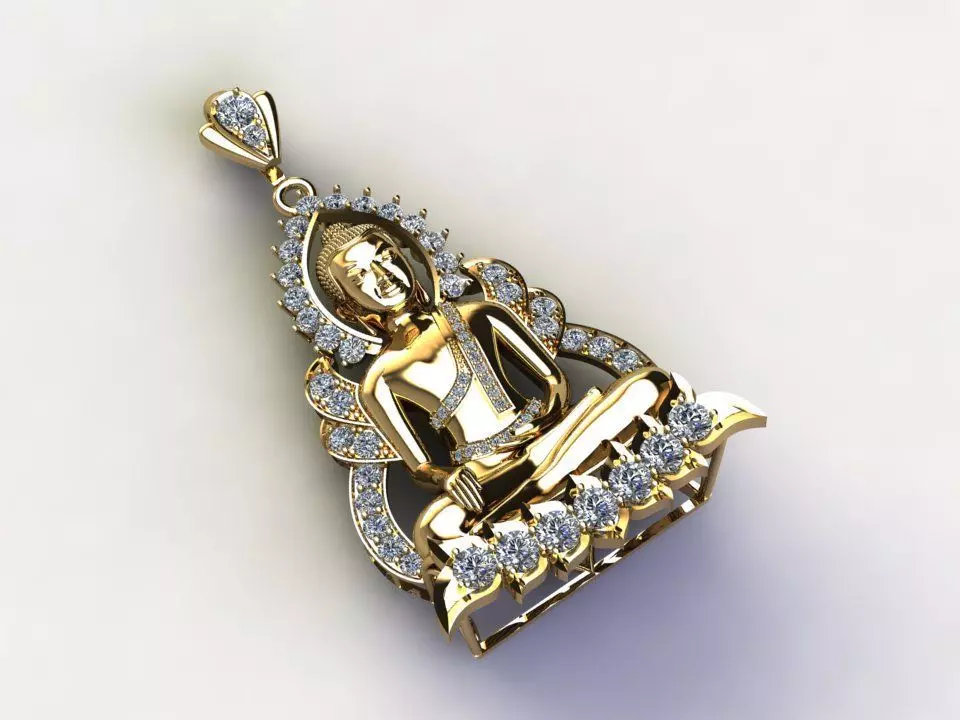 Buddha Pendant new design 2021 cad file 3D model_0