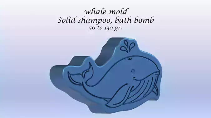 Whale mold Bath bomb Solid shampoo 3D print model