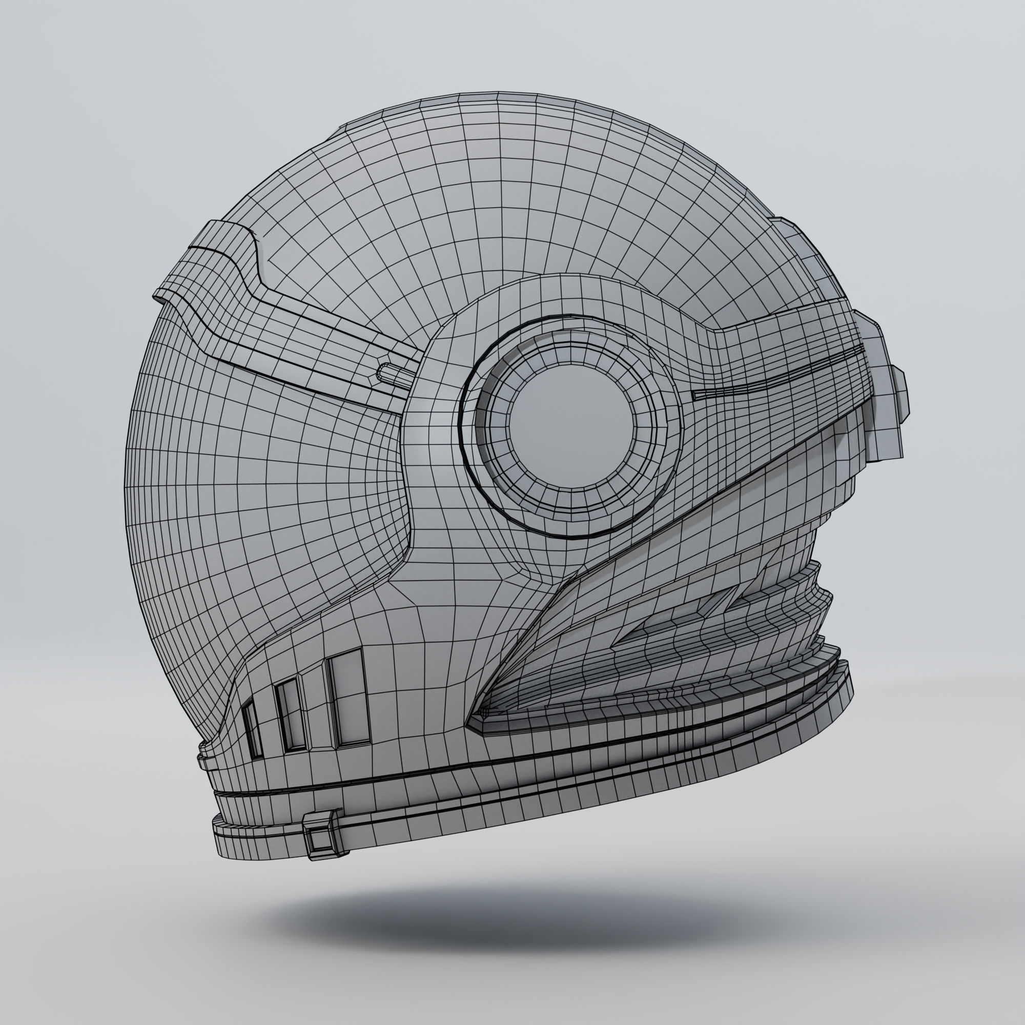 Astronaut Helmet Low-poly 3D model_7