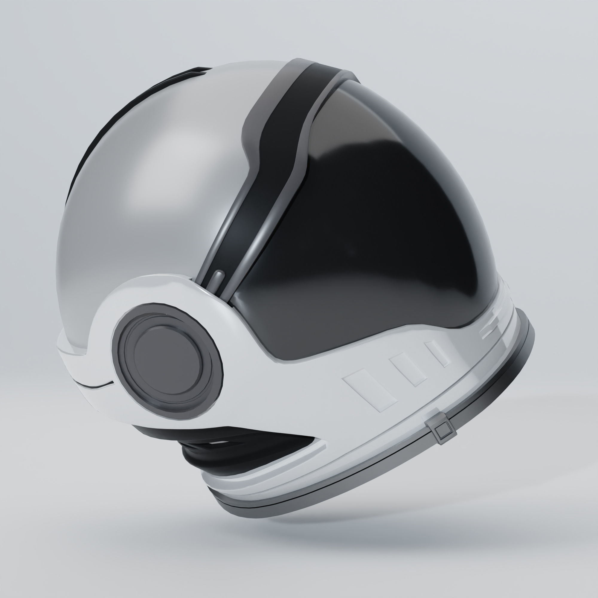 Astronaut Helmet Low-poly 3D model_2