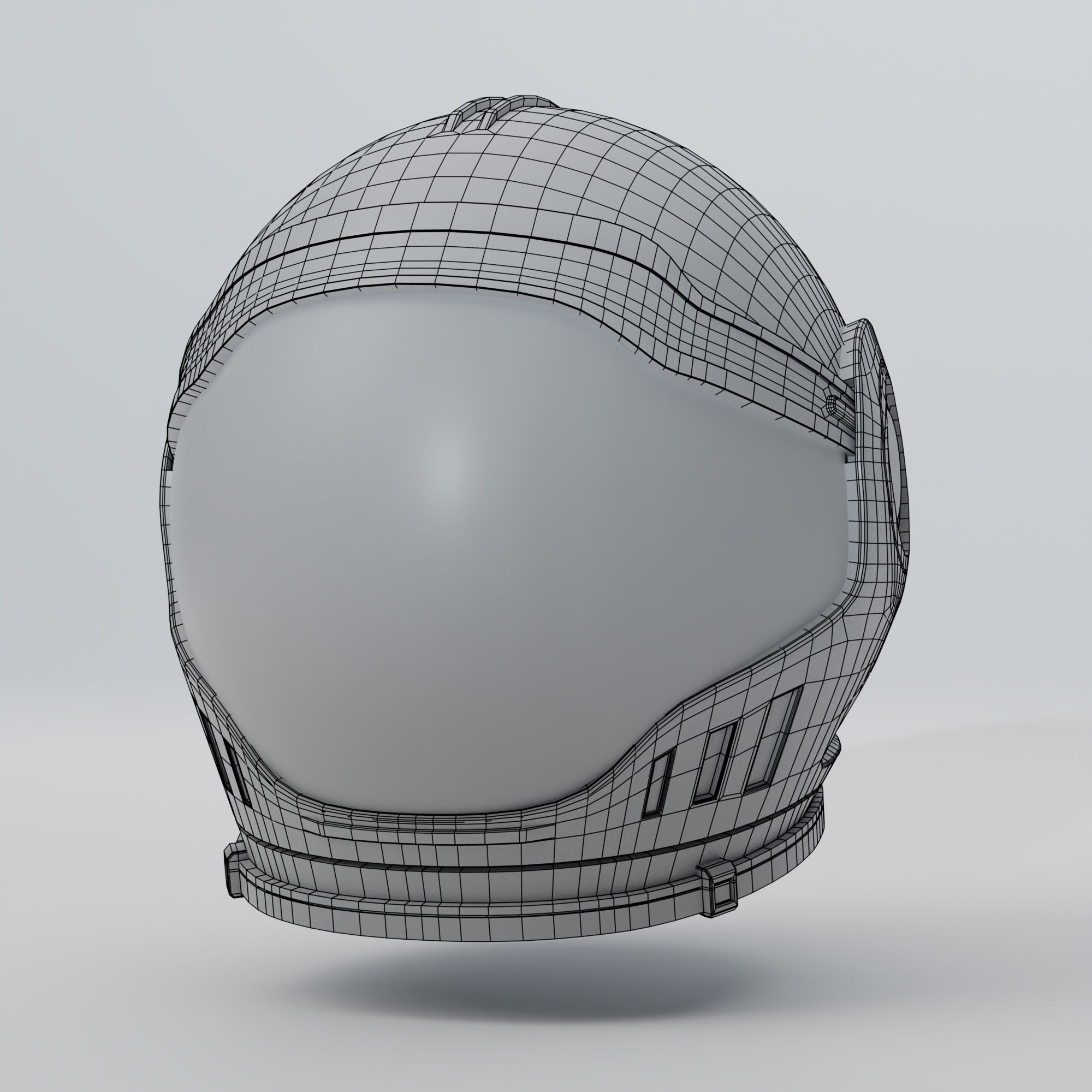 Astronaut Helmet Low-poly 3D model_6
