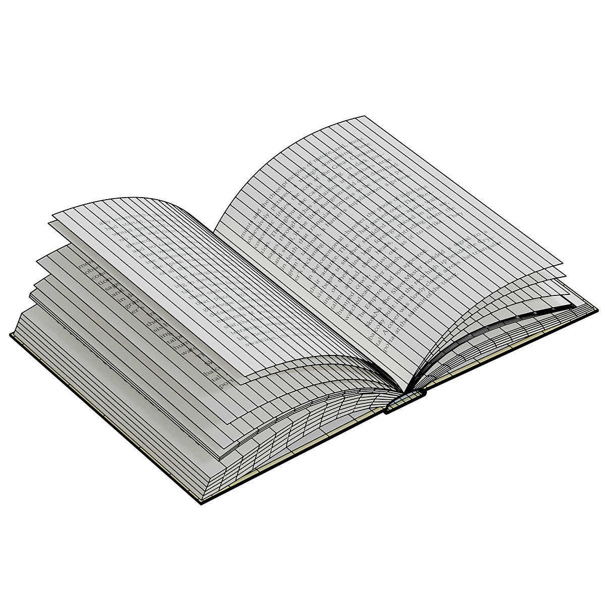 Open Books Set BLENDER 3D Model Cycles 3D model_4