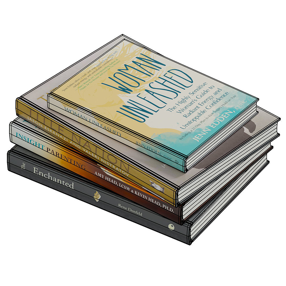 Open Books Set BLENDER 3D Model Cycles 3D model_3