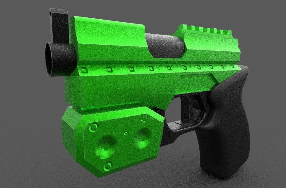 Sci-Fi Gun 01 Low-poly 3D model_1