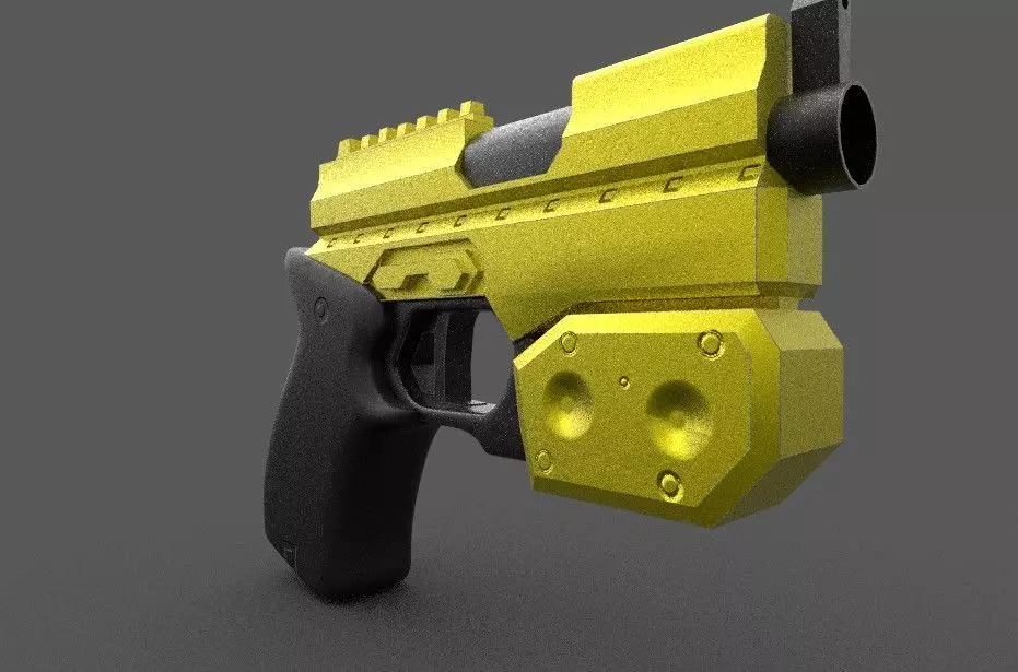 Sci-Fi Gun 01 Low-poly 3D model_0